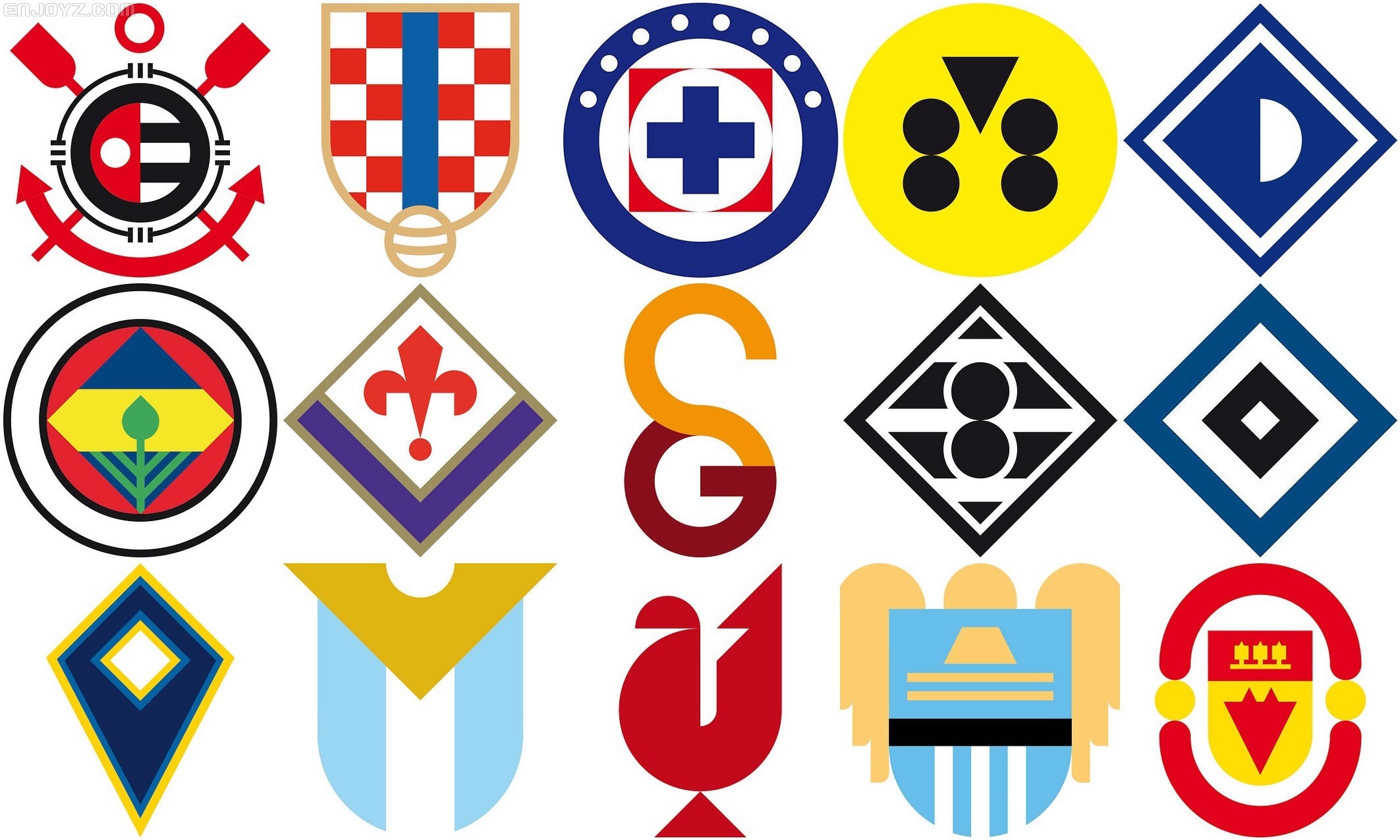球队的队徽,按照他的理解,被设计成了几何学里最简单最常见的图像形态