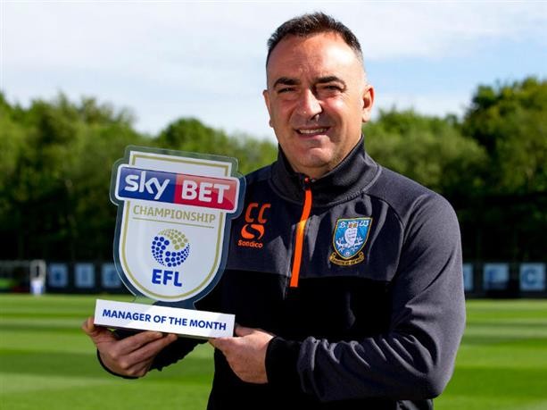 英格兰足球联赛官方宣布,谢周三主帅卡瓦利亚尔(carlos carvalhal)