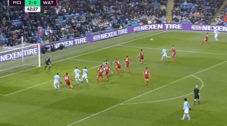 阿圭罗vs沃特福德gif:表现活跃,补射入网得分