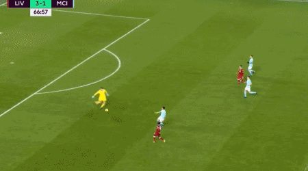 萨拉赫vs曼城gif:助攻马内,远程吊空门得手