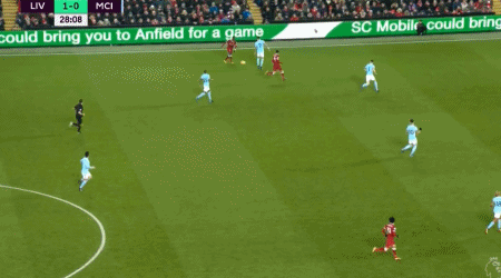 马内vs曼城gif:紧密衔接前场,一个进球一次中柱