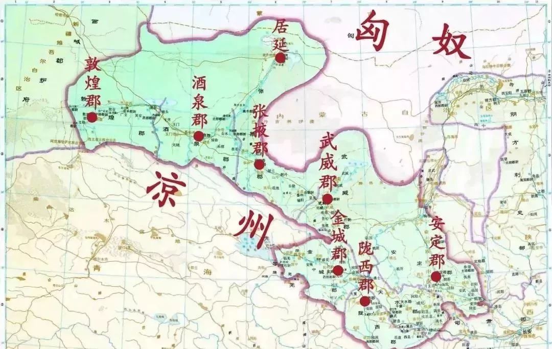 远端的堡垒取决于所控制的绿洲  图片来自中国历史地图集图片