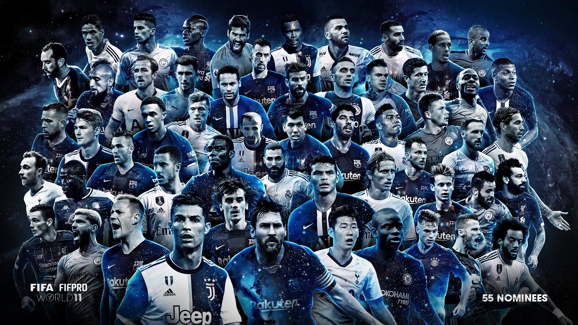 FIFA年度最佳阵55人候选出炉：梅罗范戴克领衔，巴萨9人入选