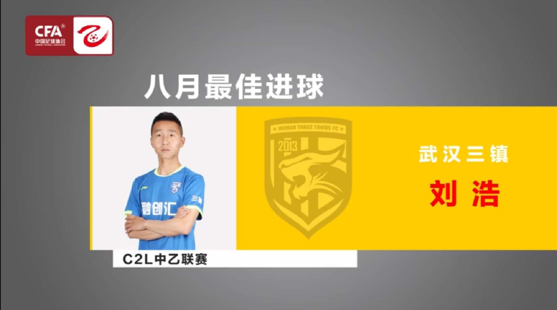 武汉三镇球员刘浩在中乙联赛第22轮对阵拉萨城投的...