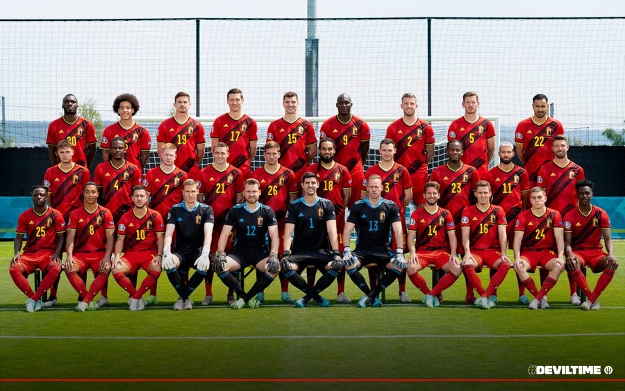 欧洲红魔,比利时国家队拍摄今夏欧洲杯全家福