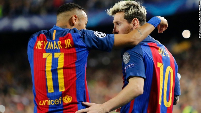 内马尔评选终极球员:梅西的技术,大罗的速度