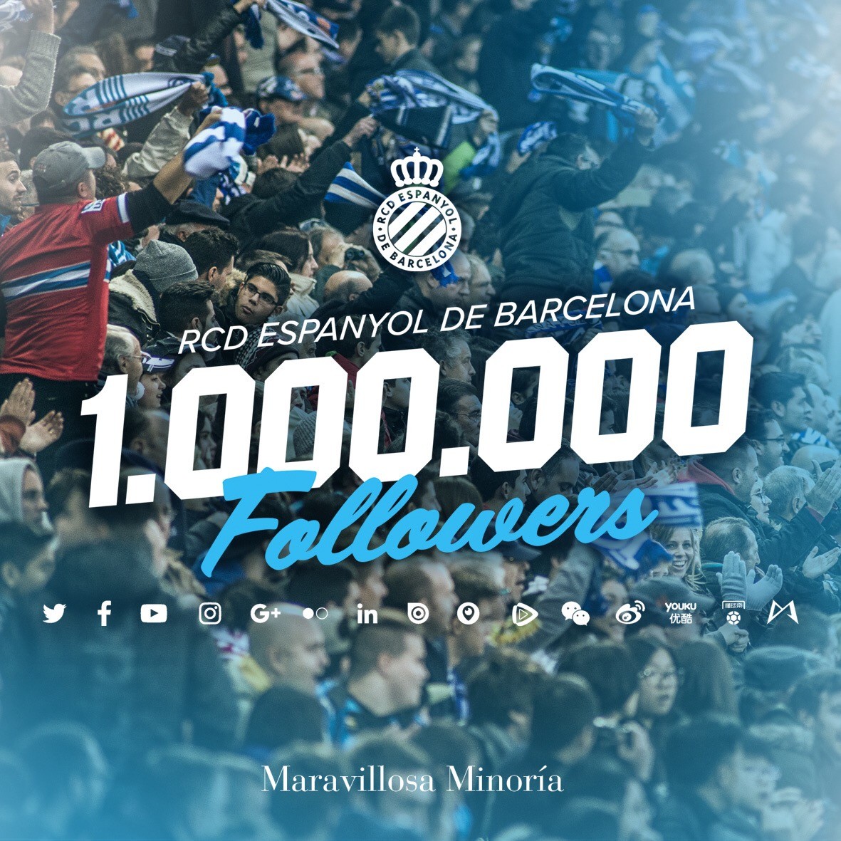 西班牙人俱乐部全球社交平台粉丝数突破100万