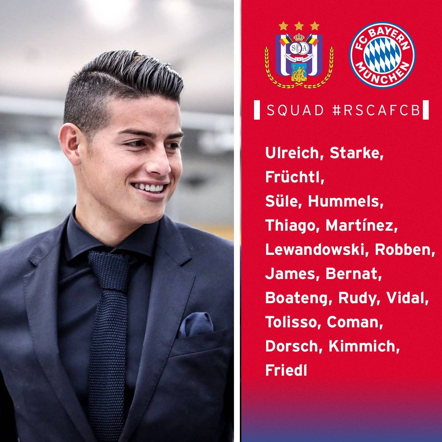 拜仁欧冠球员大名单公布!莱万 J罗领衔