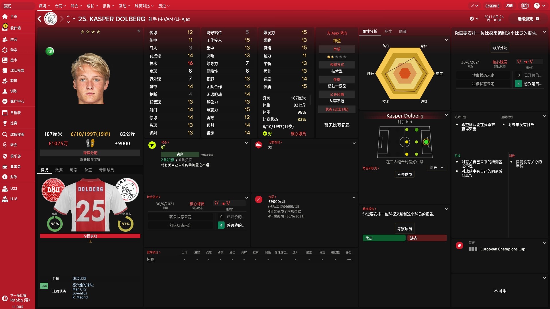 FM2018五星神兽推荐,阵型3-4-3伊卡尔迪联袂