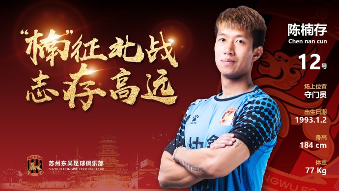 365bet体育投注:官方:陈楠存加盟苏州东吴