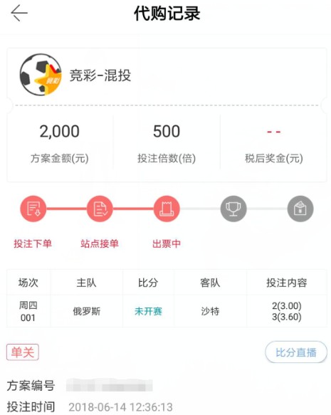 大咖实单推荐:世界杯揭幕战,比分、总进球有门