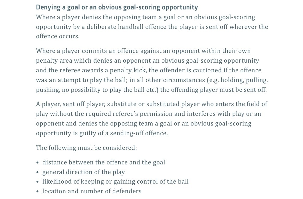 足球竞赛规则解读:破坏进球机会究竟应如何判