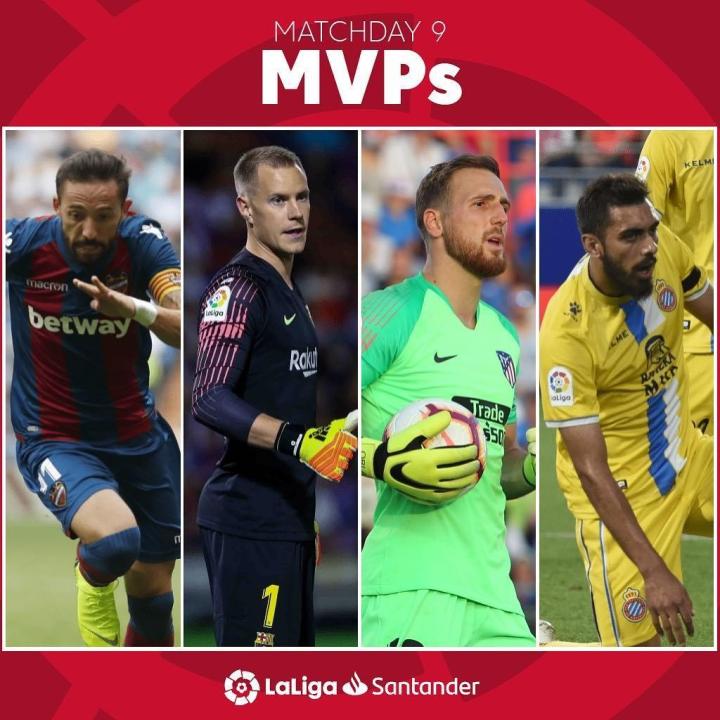 西班牙人前锋博尔哈入围西甲第9轮最佳球员提