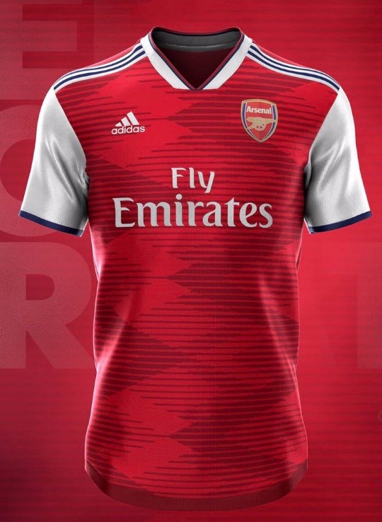 国外网友曝光了阿森纳19-20赛季的球衣谍照,主