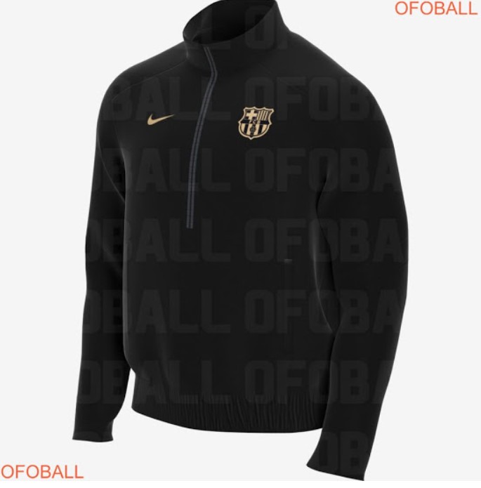巴萨20-21赛季客场球衣曝光:黑色主体搭配酷炫黑金logo