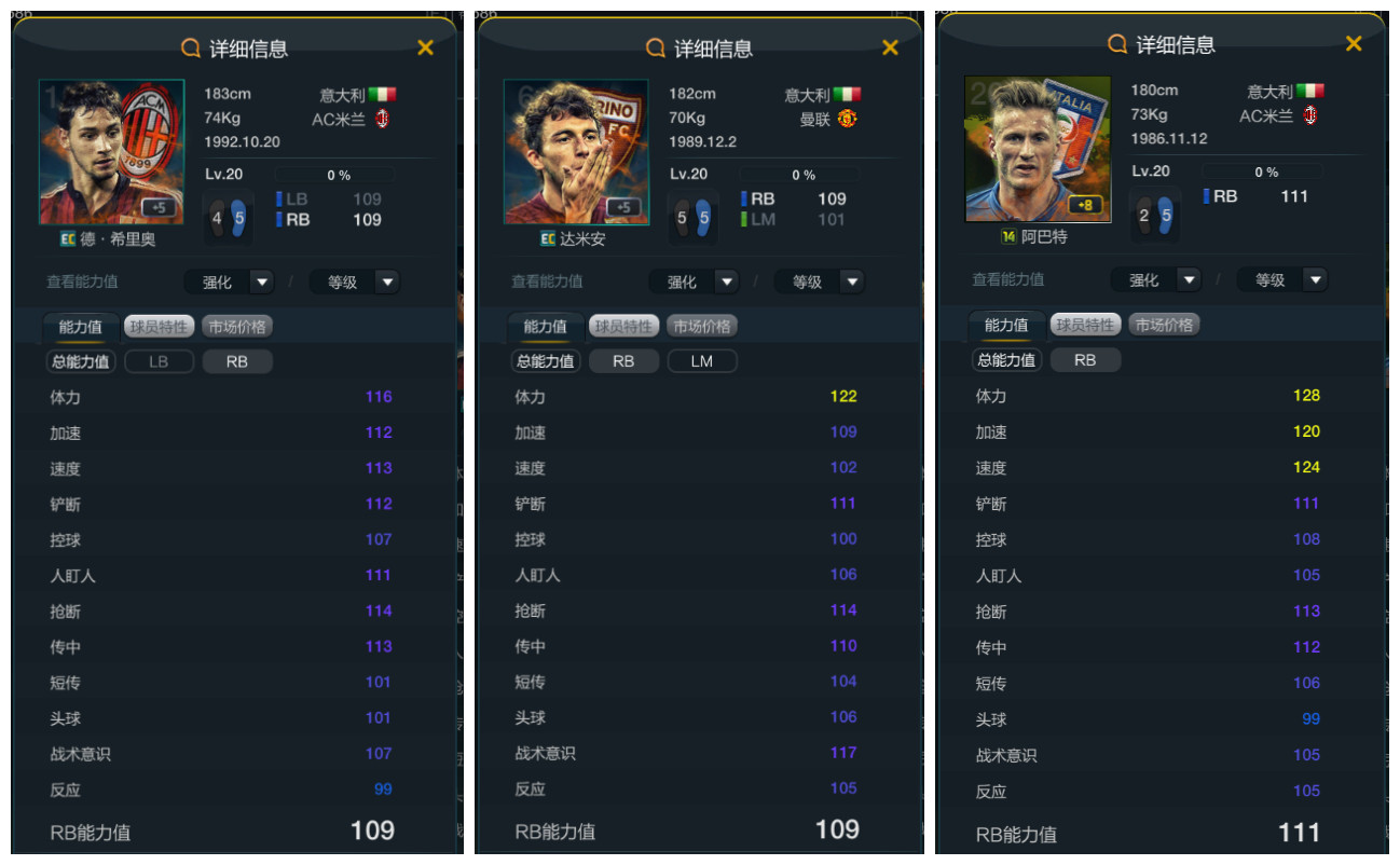 FIFAOL3意大利队套浅谈