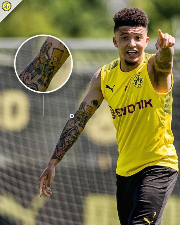 b费为桑乔新纹身的照片点赞,引发曼联球迷遐想