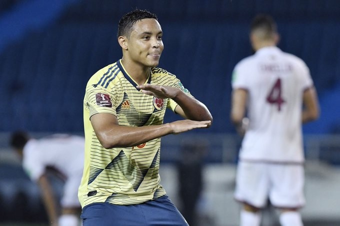 梅开二度穆里尔首次在哥伦比亚国家队正赛中进球