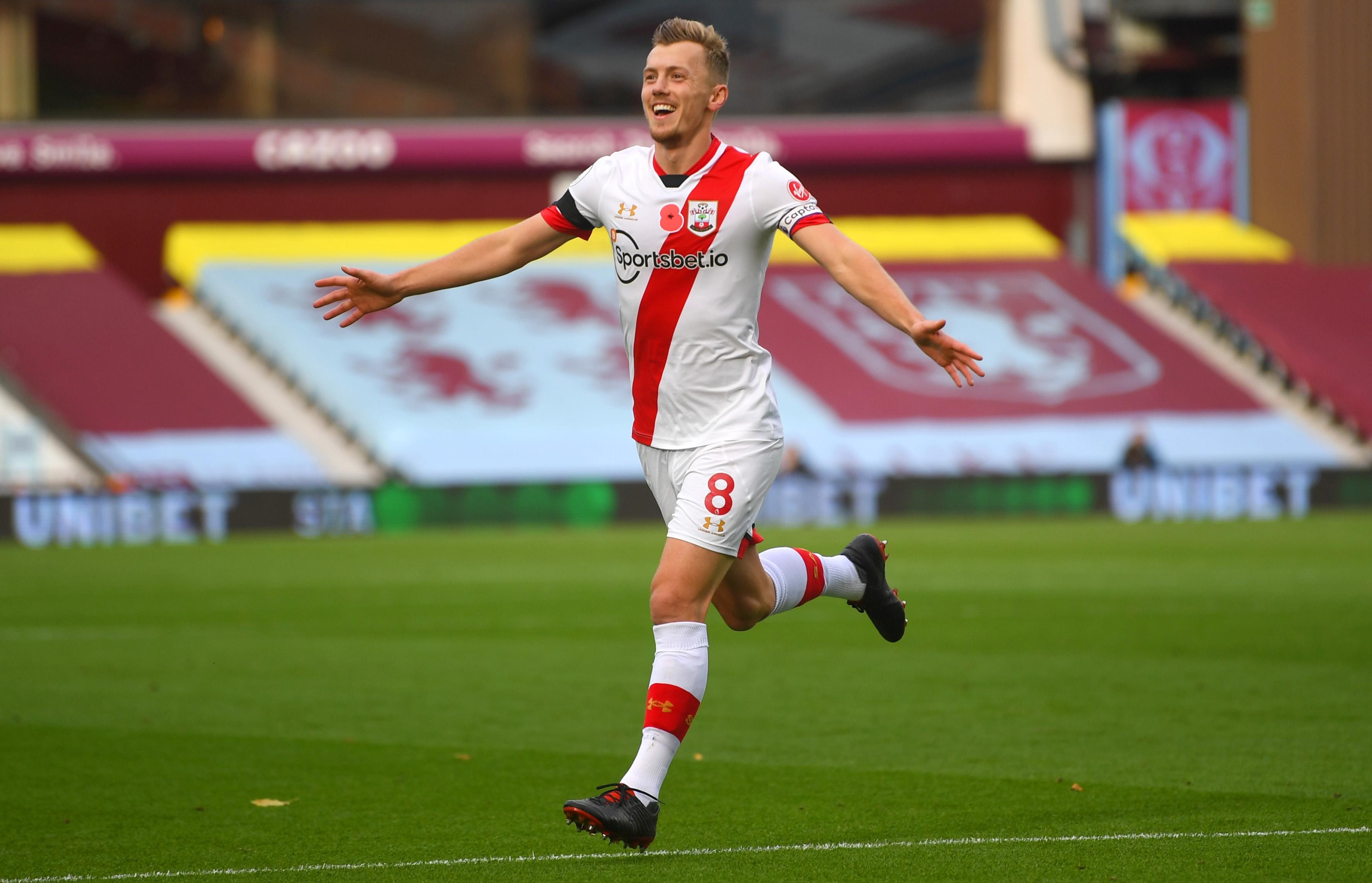 南安普顿队史第一,沃德-普劳斯在英超8次通过直接任意球破门