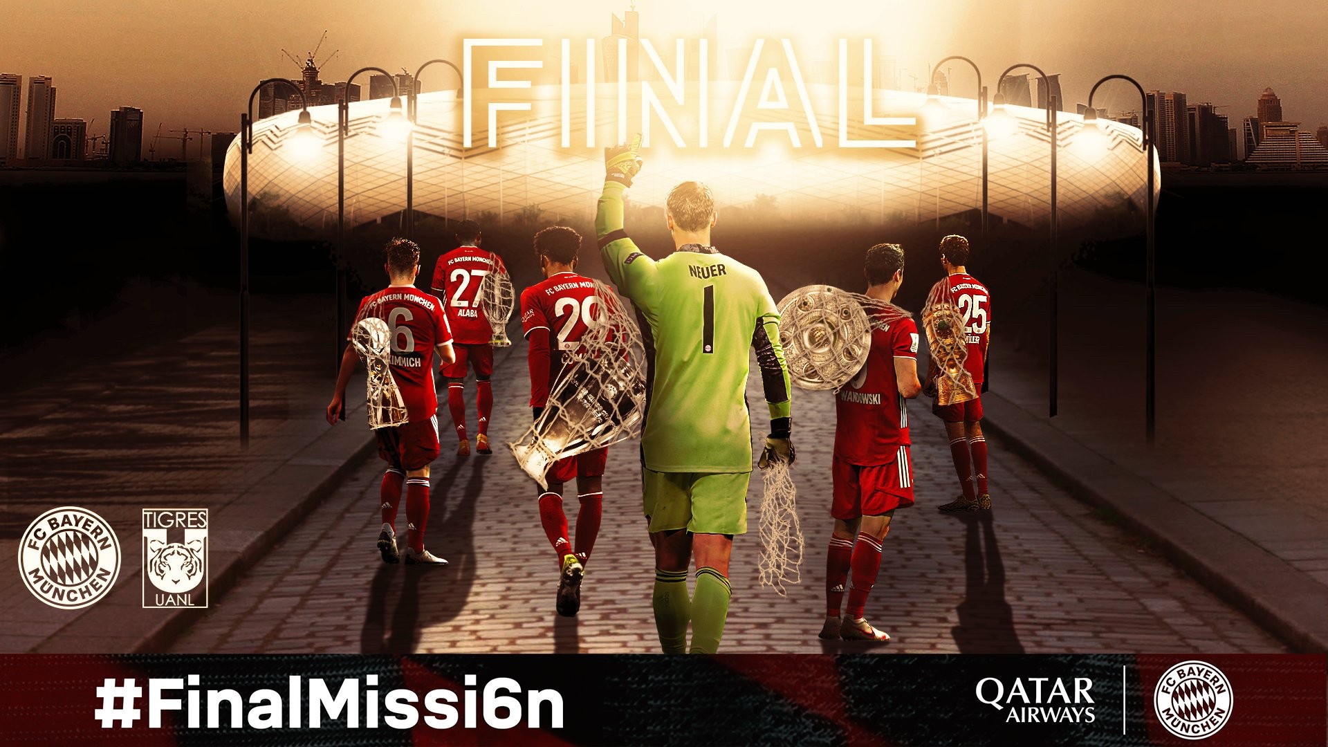 拜仁官方发布世俱杯决赛赛前海报第六冠把世俱杯带回家