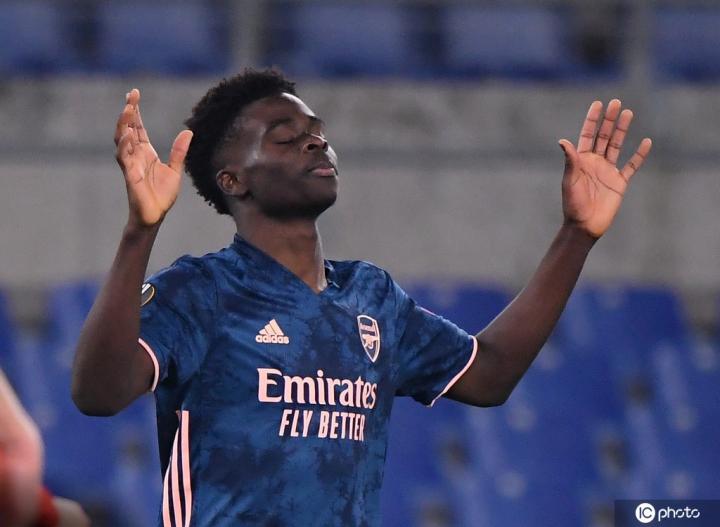 小将担纲,萨卡是阿森纳本赛季出场时间最多的非门将球员