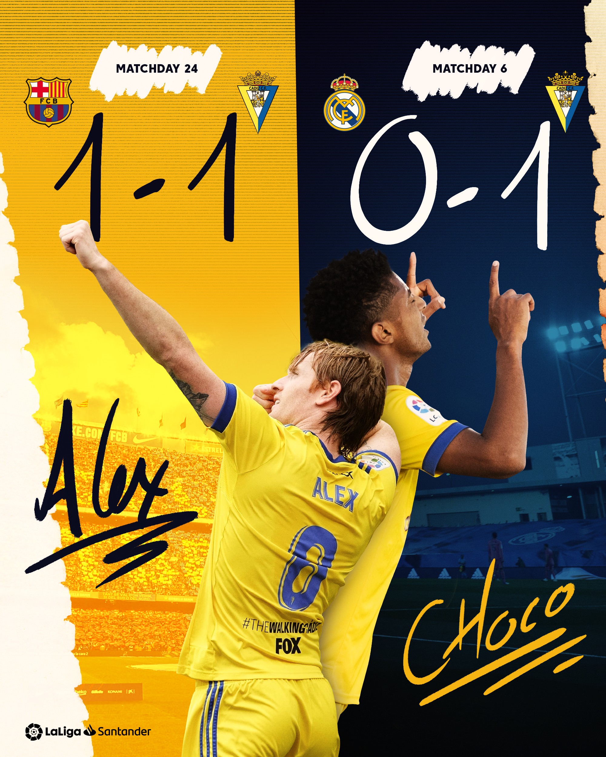 本赛季他们客战皇萨都没有输球,西甲官方也是制作海报为他们送上了