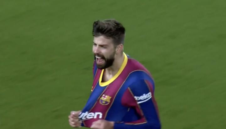 时隔三年多,皮克再度在国王杯赛场破门