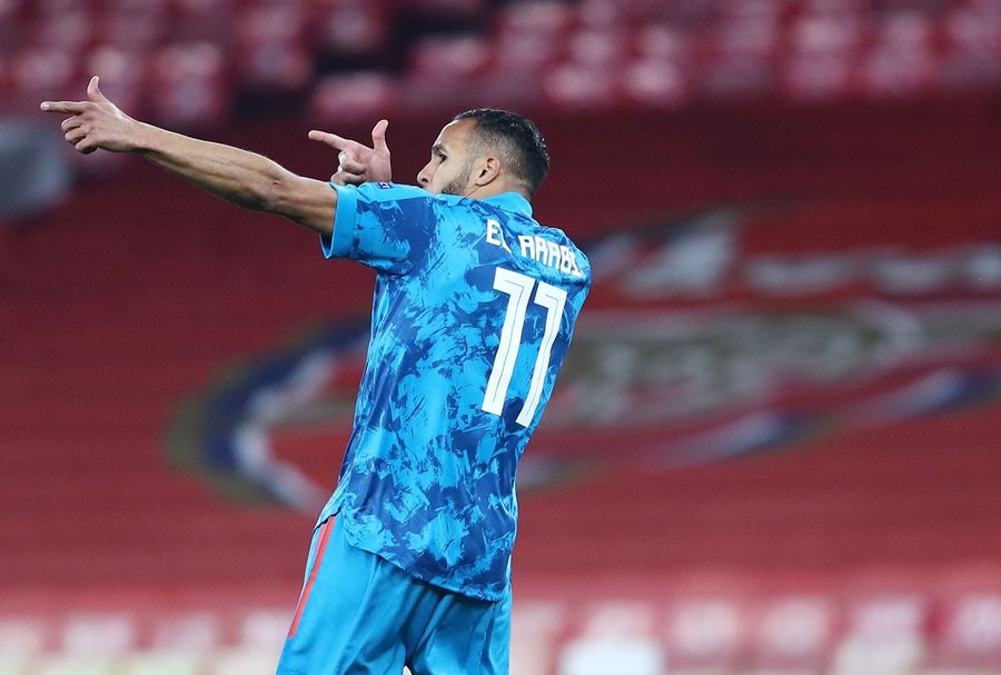 历史第4位,阿拉比连续3场欧战正赛对阿森纳进球