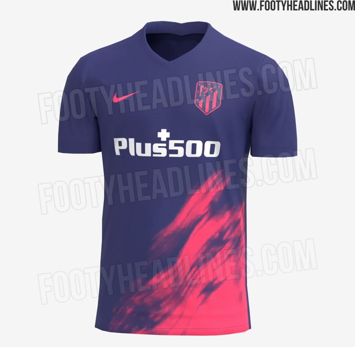 海军蓝炫酷红色马竞2122赛季客场新球衣谍照流出