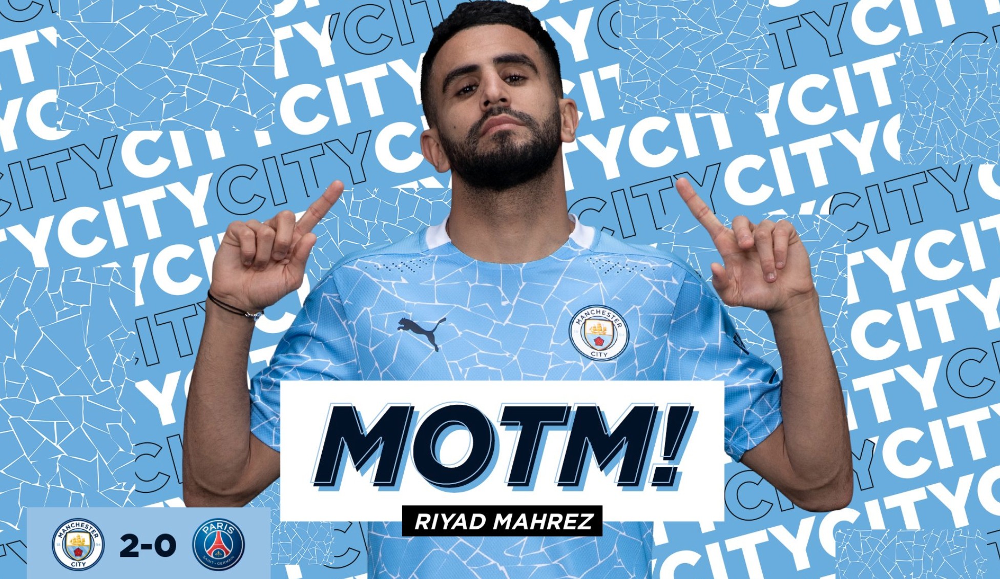 梅开二度马赫雷斯当选与巴黎一役曼城队内最佳球员