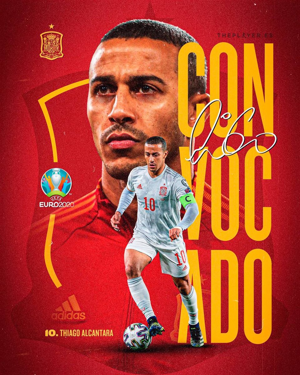 蒂亚戈晒个人海报很高兴能继续代表西班牙队出战