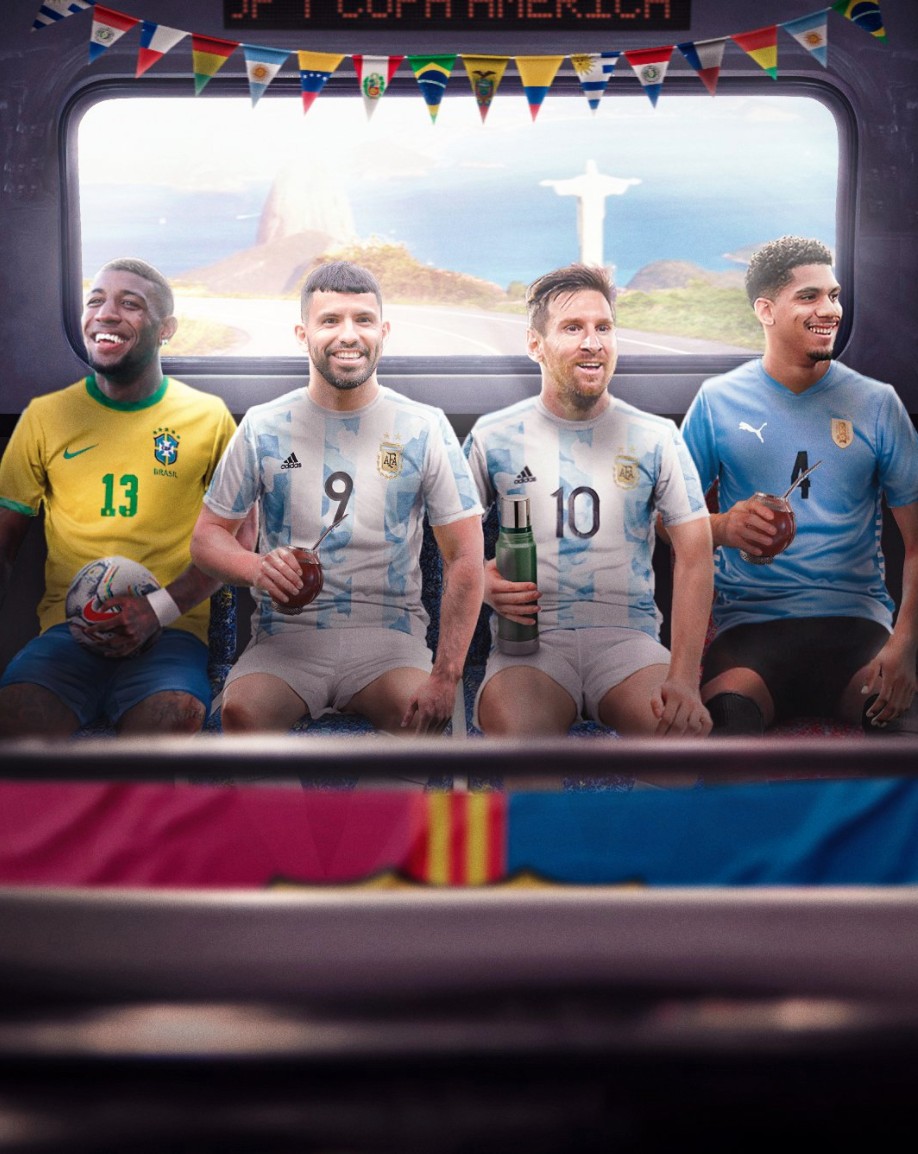 美洲杯即将开打巴萨晒海报祝队内4名参赛球员好运