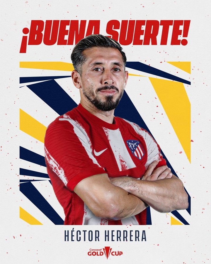 埃克托-埃雷拉即将代表墨西哥征战金杯赛,马竞官方送祝福