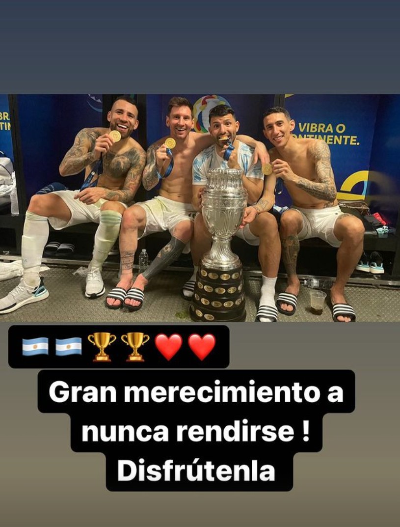 比格利亚晒梅西等4人合照 永不放弃的你们配得上这一切