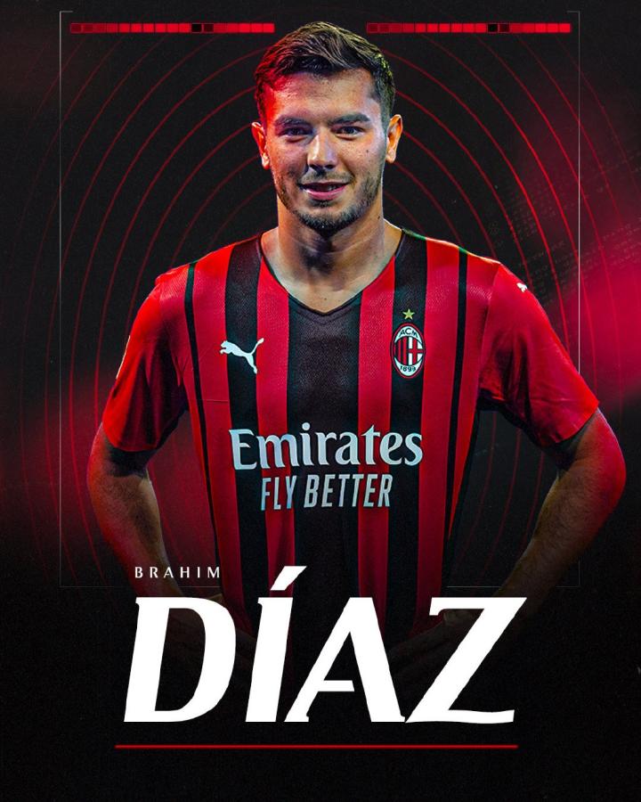 官方:皇马小将迪亚斯租借加盟ac米兰,将身披10号球衣