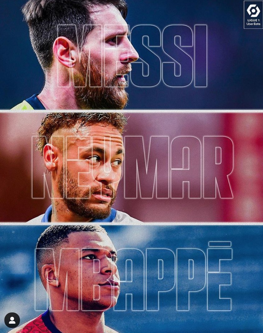 法甲官方为巴黎新三叉戟制作海报,起名"mnm"组合_pp视频体育频道