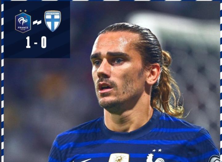 格子打入法国队生涯第40球,成队史第四位突破40大关的球员