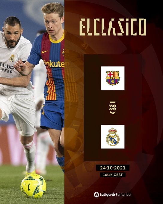 首回合西班牙国家德比时间确定北京时间10月24日22点15