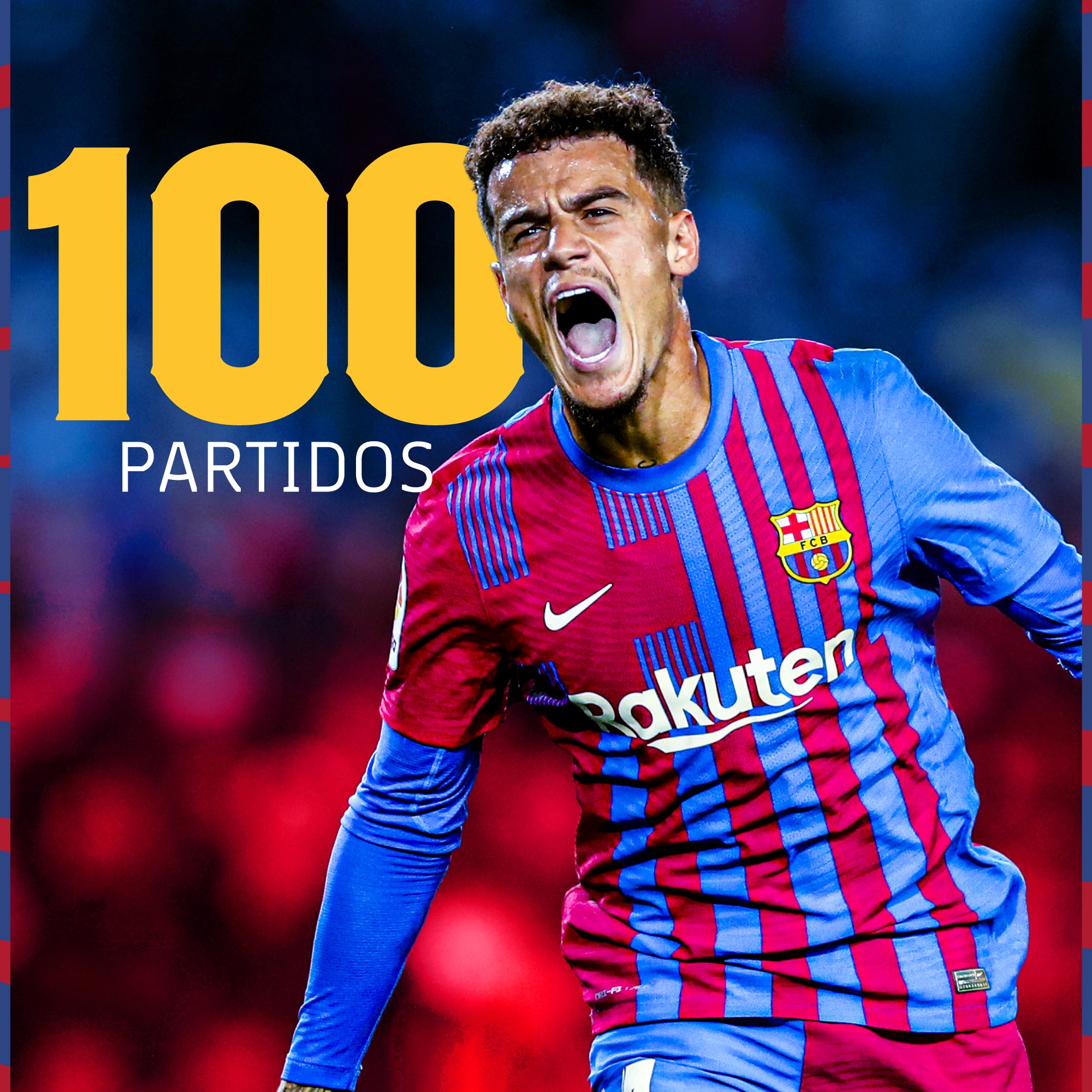 里程碑库蒂尼奥迎来巴萨生涯第100场比赛