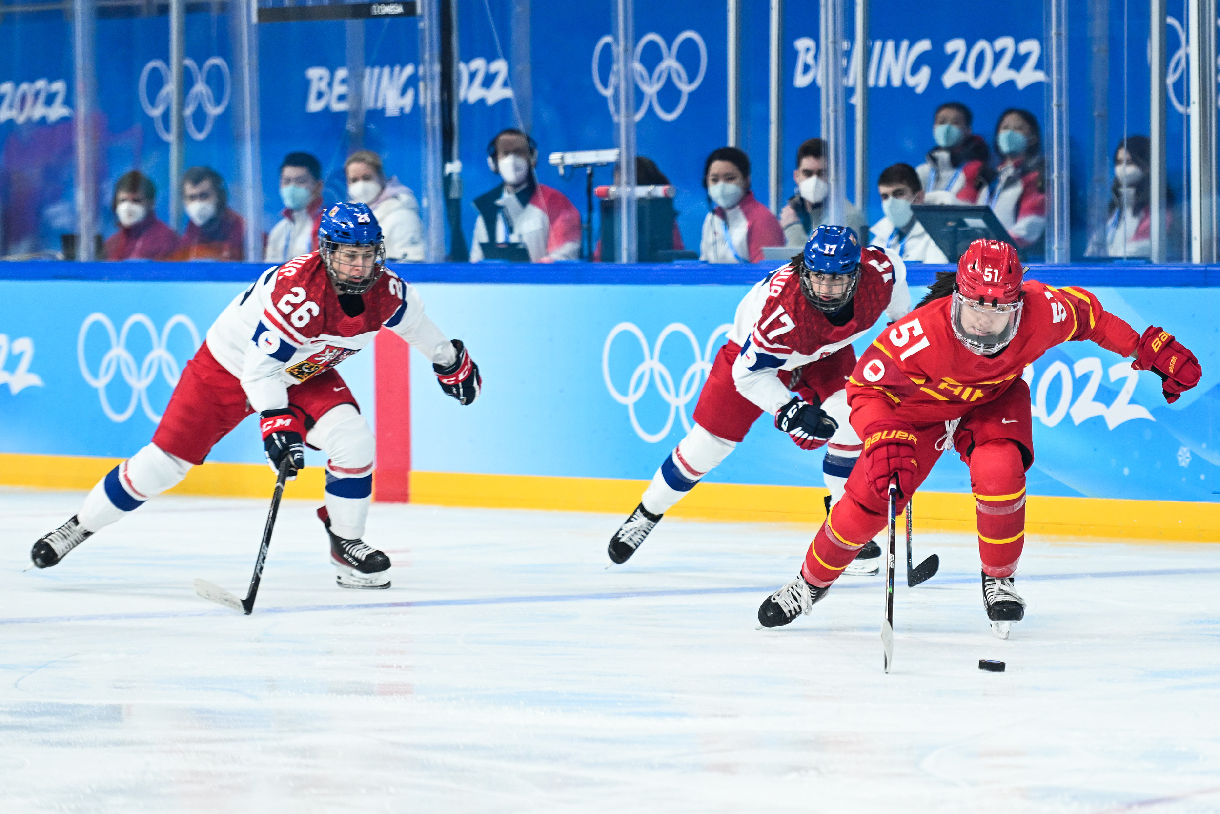 北京冬奥会女子冰球b组小组赛:中国1
