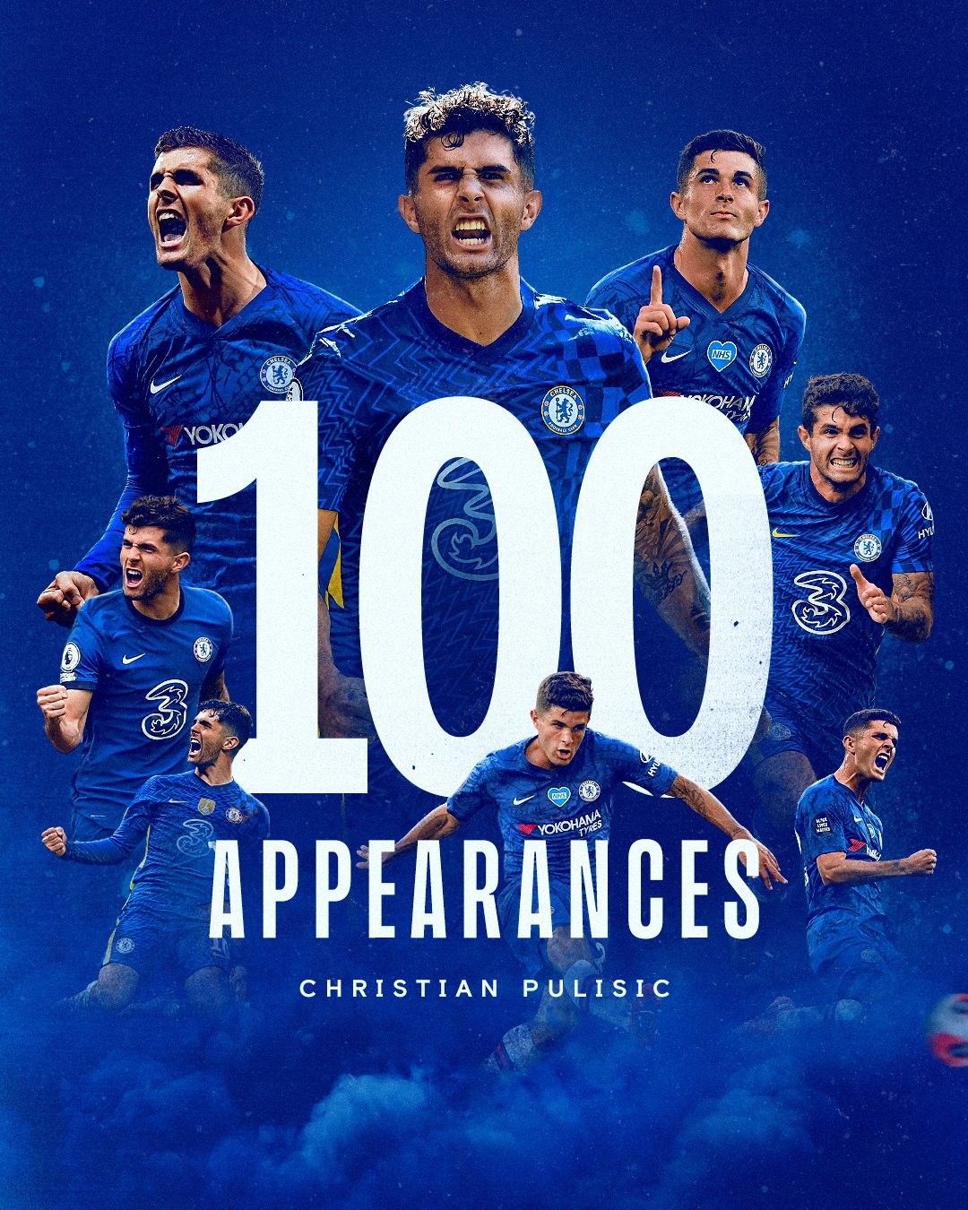 里程碑普利希奇完成切尔西生涯第100次出场