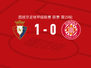 奥萨苏纳1-0赫罗纳，布季米尔一击制胜