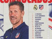 马竞客战皇马大名单：格子、科克领衔，普维尔、巴里奥斯缺阵