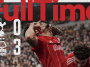  9场5胜，热刺是森林队史英超客场赢球并列最多的对手