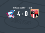 斯肯索普4-0大胜斯托克城U21，詹姆斯-盖尔两球，Harry Shipstone破门