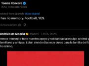 龙赛罗社媒转发马竞支持裁判旧帖，回应马竞近期炮轰裁判判罚