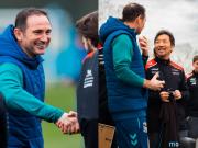 哈斯车队探访考文垂，领队小松礼雄与主帅兰帕德同框