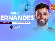 官方：B费当选英超3月最佳球员，6次获奖追平C罗