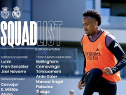 皇马战马略卡大名单：姆巴佩领衔，米利唐、R-阿森西奥回归