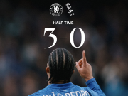 切尔西本赛季5次上半场进球3+，为英超球队最多